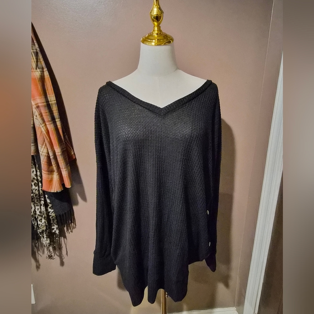 LTX Black Long Sleeve Shirt Dress
